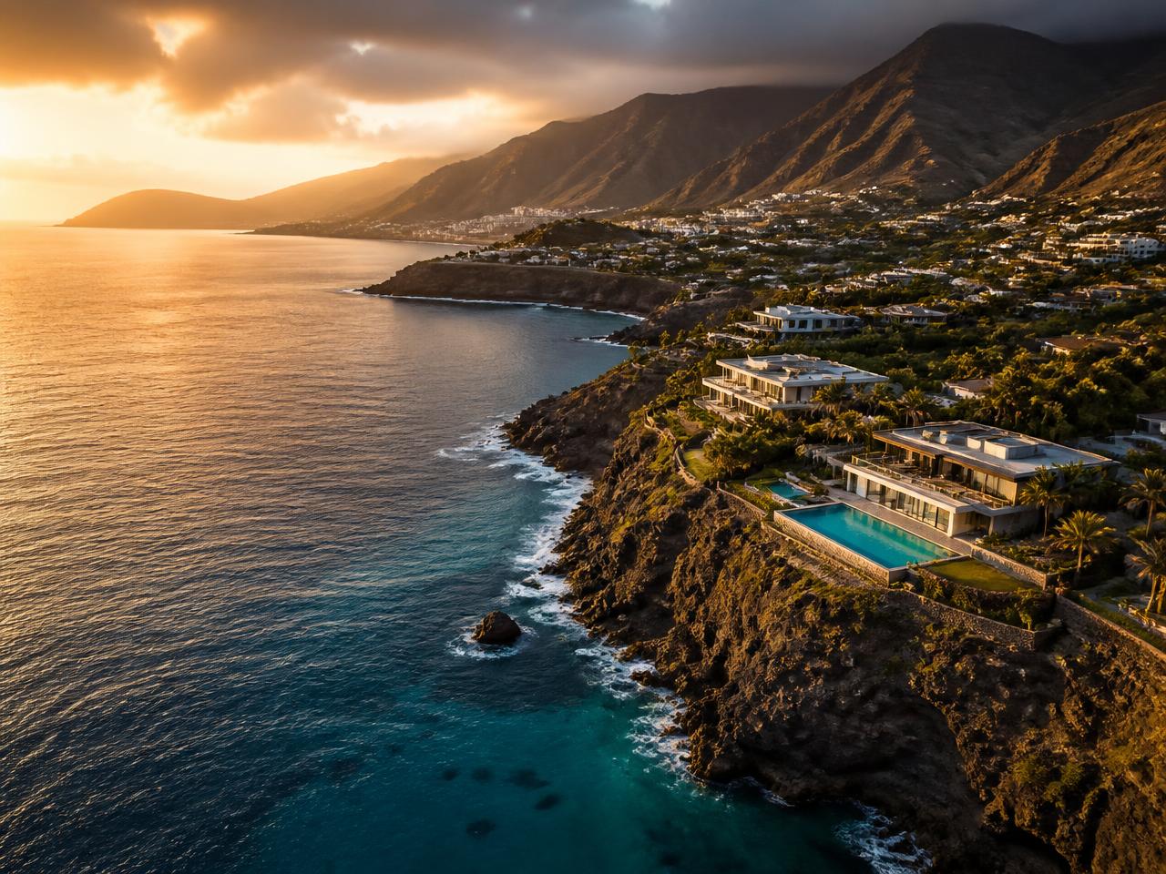 Gran Canaria luxury coastline at golden hour